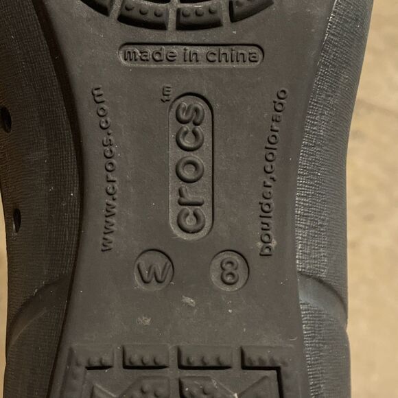 Crocs Black Cap Toe Ballet Flats Shoes Women Size 8 Casual Slip On - Picture 2 of 10